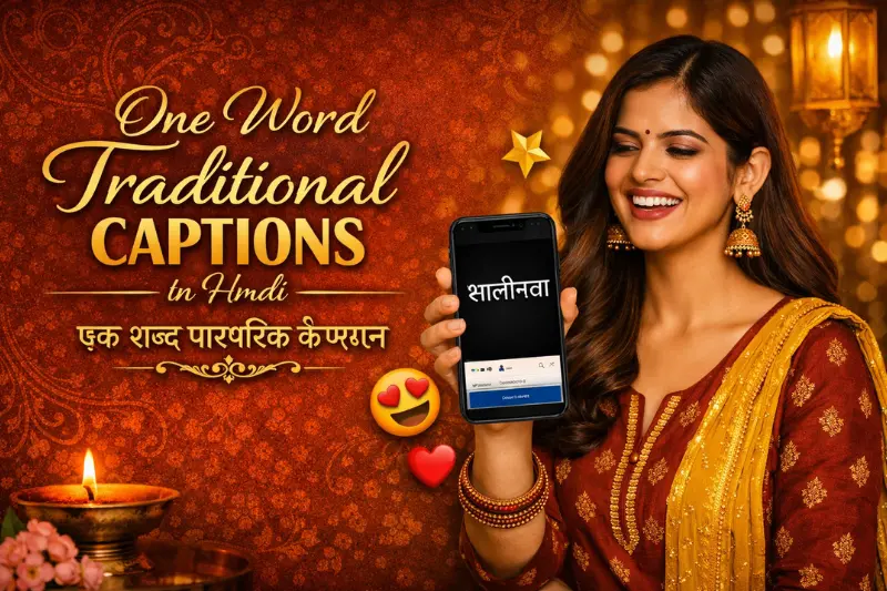 one word traditional captions in hindi