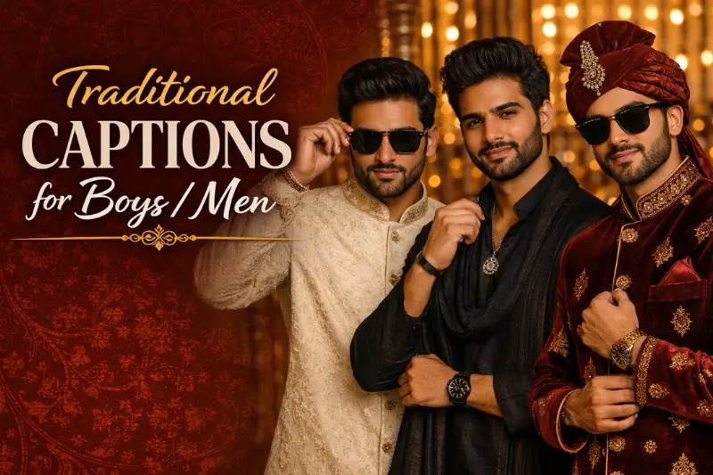 traditional captions for boys or men